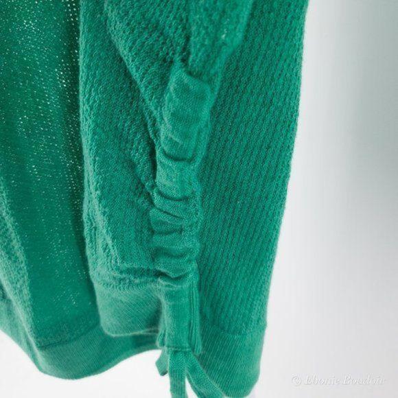INC Ruched-Side Top Green M (Small hole/pulls) - Picture 3 of 6